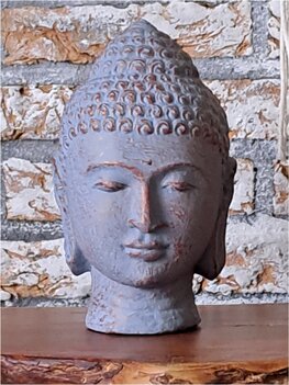 Boeddha hoofd blue/copper