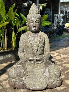 Zittende Boeddha Lavasteen Dhyana Mudra