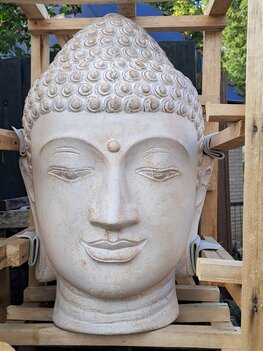 Boeddha hoofd L wit