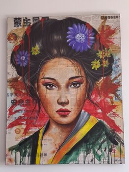 Schilderij Flowergirl