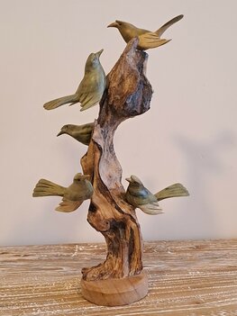 Houtsnijwerk vogeltjes A