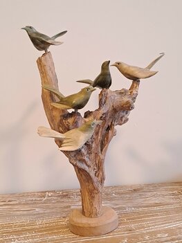 Houtsnijwerk vogeltjes B