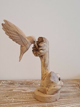 Houtsnijwerk kolibri C