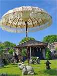 Ibiza parasol off white/full gold - 185 cm