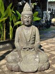 Zittende Boeddha Lavasteen Dhyana Mudra