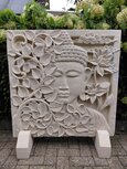 Limestone wandpaneel Boeddha