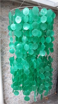 Schelpenlamp Capiz groen