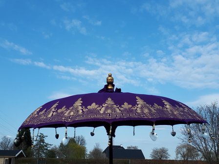 Ibiza/Bali parasol (purple/goud enkel beschilderd)