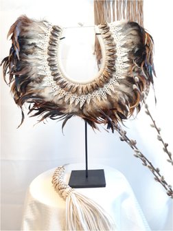 Schelpenketting brown feathers