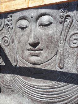 Waterornament Boeddha hoofd grey/purple
