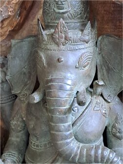 Ganesha Brons in hout