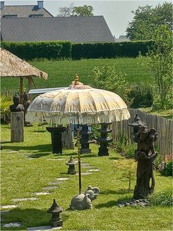 Ibiza/Bali parasol (off white/goud dubbel beschilderd)