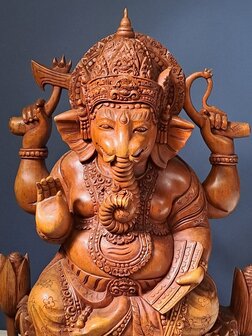 Houten beeld Ganapati