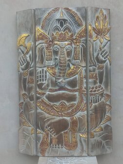 Ganesha 3D luik gold