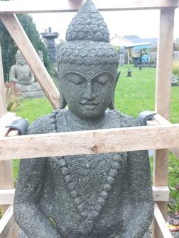 Zittende Boeddha greenstone meditatie