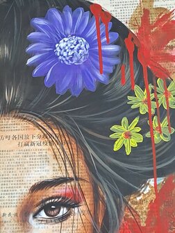 Schilderij Flowergirl