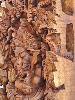 Houtsnijwerk 3D Ganesha