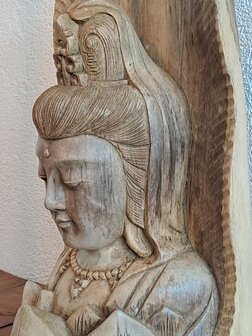 Houtsnijwerk Quan Yin 
