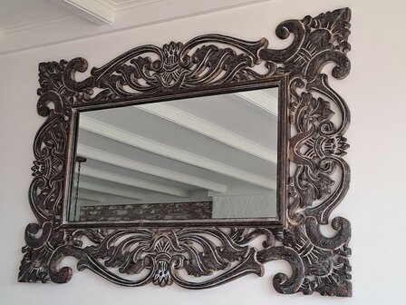 Houten spiegel rechthoek