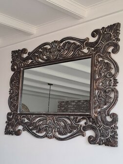 Houten spiegel rechthoek