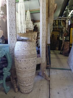 Houten vaas Timor light