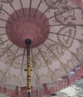 Ibiza parasol  pink/full gold- 185 cm