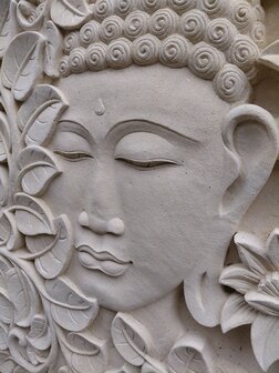 Limestone wandpaneel Boeddha