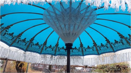 Ibiza/Bali parasol turquoise/zilver