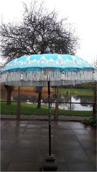 Ibiza/Bali parasol turquoise/zilver