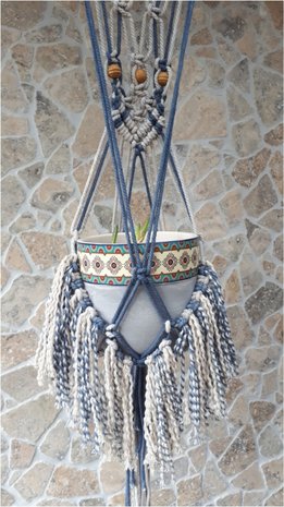 Plantenhanger boho duocolor