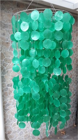 Schelpenlamp Capiz groen