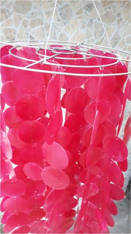 Schelpenlamp Capiz roze