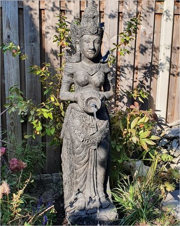 Waterornament vrouw antraciet L