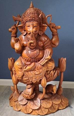 Houten beeld Ganapati