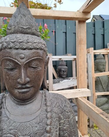 Zittende Boeddha Lavasteen meditatie