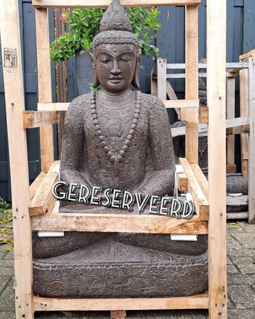 Zittende Boeddha Lavasteen meditatie