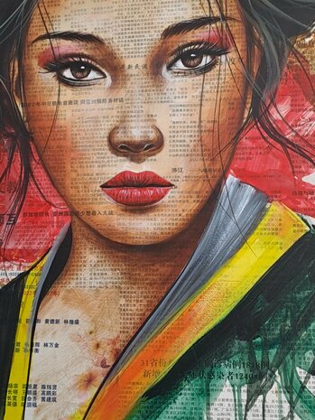 Schilderij Flowergirl