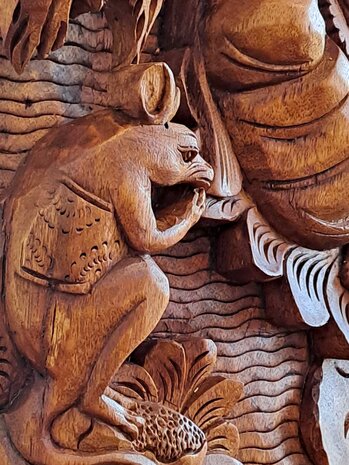 Houtsnijwerk 3D Ganesha