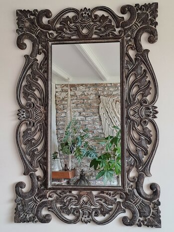 Houten spiegel rechthoek