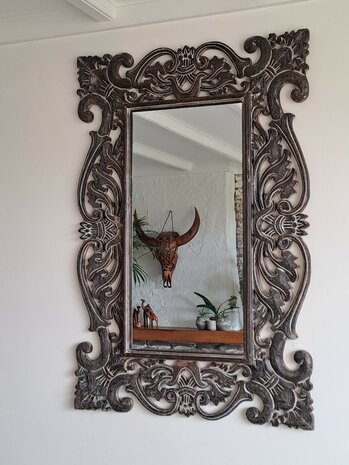 Houten spiegel rechthoek