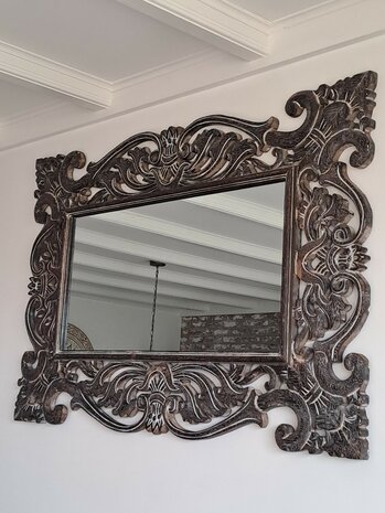 Houten spiegel rechthoek