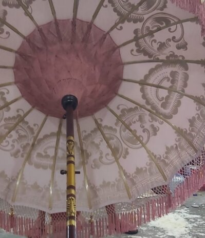 Ibiza parasol  pink/full gold- 185 cm