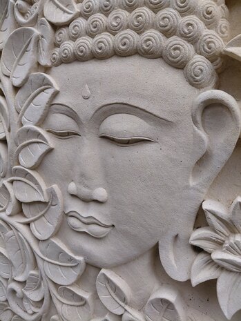 Limestone wandpaneel Boeddha