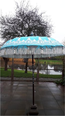 Ibiza/Bali parasol turquoise/zilver