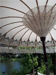 Ibiza/Bali parasol (off white/zilver) Ibiza/Bali parasol (off white/zilver)